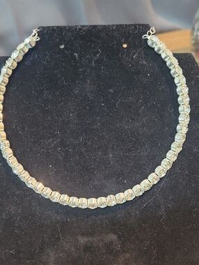 Silver Crystal Tennis Necklace - Unbranded